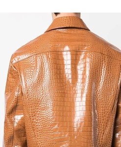 Custom Python Emboss <b>Leather</b> <b>Jacket</b> <b>Men</b> Genuine Cowhide Luxury Fashion Motorcycle OEM ODM Factory Sample Service Available - Product Image 3
