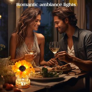 Lampada da Tavolo Ricaricabile Senza Fili con Controllo Touch, Luce Notturna a Forma di Girasole con 3 Colori e Dimmerazione Continua per Festival e Ristoranti - Product Image 5