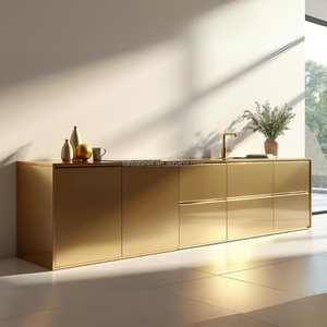 304 <strong>Stainless</strong> <strong>Steel</strong> Ready to Assemble Kitchen Cabinet OEM Custom Metal Modular Kitchen Cabinet <strong>Door</strong> - Product Image 2