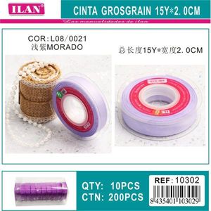 Nastro Grosgrain Ilan 15Y 2.0Cm Viola Chiaro Per Lavori Artigianali - Product Image 3