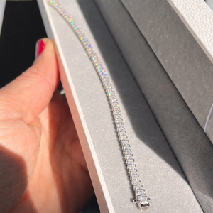 Moissanite Tennis Bracelet Silver White Gold Plated Luxury <b>Iced</b> <b>Out</b> <b>Chain</b> Bracelet High Quality Sparkling Wedding Jewelry Gift - Product Image 4