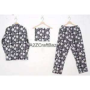 ชุดนอนผ้าฝ้ายแท้ 100% ลายดอกไม้สุดคลาสสิก แขนยาว เนื้อผ้านุ่ม ถักทอด้วยเส้นด้ายอย่างดี ชุด 2 ชิ้น ระบายอากาศได้ดี แห้งเร็ว เหมาะสำหรับใส่ที่บ้าน - Product Image 4