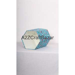 Poubelle élégante hexagonale pliable en papier recyclé fait main, pour usage intérieur/extérieur, bureau ou rue, idéale pour le bricolage et l'impression. - Product Image 5