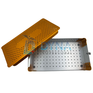 Boîte de Stérilisation Chirurgicale Manuelle en Aluminium de Haute Qualité 245 x 150 x 50 mm (Revêtement Orange) Certifiée CE Dynaintl DI-2026-02-118 - Product Image 1