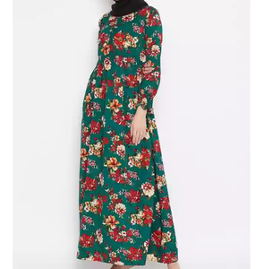 Abaya à imprimé floral très vendue, fabriquée au Pakistan, vêtements islamiques personnalisés pour femmes, mode de plein air, broderie, abayas pour femmes musulmanes - Product Image 3