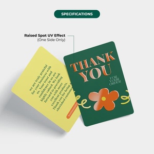 การ์ดขอบคุณแบบ Spot UV พิมพ์ลายตามสั่ง การ์ดขอบคุณแบบหรูหรา บรรจุภัณฑ์สำหรับธุรกิจ การ์ดเสริม - Product Image 2