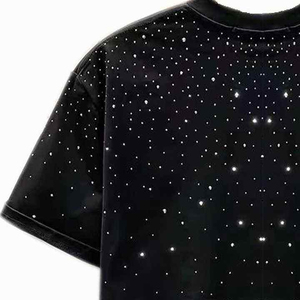 เสื้อยืดผู้ชายประดับเพชรเทียม ดีไซน์วิบวับ สวมใส่สบาย เหมาะสำหรับแฟชั่น ท่องเที่ยว งานปาร์ตี้ และใส่ในชีวิตประจำวัน - Product Image 5