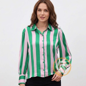 Alfa Personalizado |   Camisa Casual de Mujer Kapa con Botones, Cuello Camisero, Manga Raglán, 100% Algodón, Transpirable, Ecológica, Anti-Pilling - Product Image 4