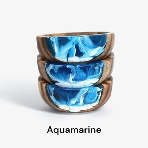 Wooden Dip Bowl Resin and Wood Decorative Bowl Small Handmade Trinket Bowl Epoxy Resin Craft <b>Ring</b> <b>Dish</b> - Product Image 1