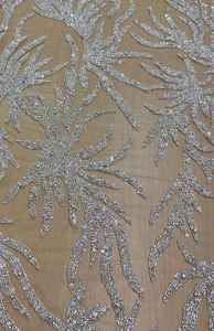 Tissu en dentelle brodée à la main et perlée, best-seller, idéal pour les robes de soirée et la création de mode haute couture, disponible à un prix avantageux - Product Image 4