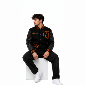 OEM ODM Custom Varsity <b>Jacket</b> Manufacturer Premium <b>Leather</b> Sleeve Chenille Embroidery Letterman <b>Jacket</b> Private Label Brand - Product Image 2