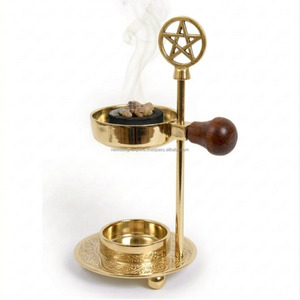 หัวเผาเครื่องหอมทองเหลืองแบบปรับได้พร้อมดาวห้าแฉกสีทองเงา - Product Image 5