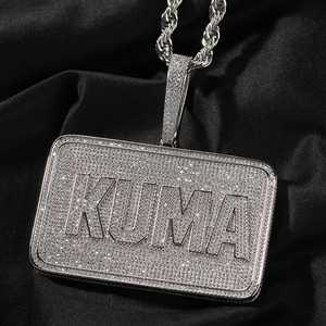 Hip Hop Iced Out Moissanite Name Pendant Necklace Custom Letter 925 <b>Silver</b> Gold Plated <b>Charm</b> for Men Women Everyday Wear Gift - Product Image 3