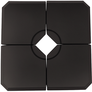 4 pezzi 264 libbre. Base per Ombrellone a Braccio Nero con Scanalature, 100% Poliestere, per Uso in Cortile e Giardino - Product Image 1