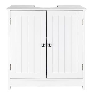 Mobile da Bagno Bianco con Lavabo e Vano Portaoggetti - Product Image 1