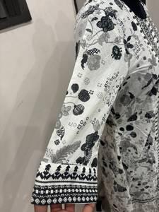 <b>White</b> Color Printed Kurti Round Neck 3/4 Sleeves Straight Long Tunic Top <b>women's</b> set Casual Daily Wear Clothes Wholesale Supply - Product Image 5
