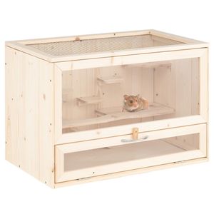 Gabbia in legno per criceti con tetto ribaltabile e scala a più livelli per porcellini d'India e ricci |   Gabbia di Lusso in Metallo per Piccoli Animali dal Design Quadrato - Product Image 3
