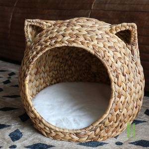 Cama para Gatos de Ratán Sostenible, Hecha a Mano, Ecológica, Cesta de Mimbre para Gatos, Muebles Acogedores para Mascotas para Hogares Modernos, Venta al Por Mayor - Product Image 5