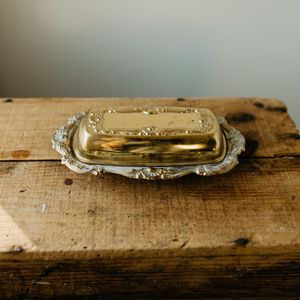 Classic Butter Dish with Lid and Base Tray Stylish <b>Storage</b> and Serving Solution for Dining Table <b>Kitchen</b> Countertop Use - Product Image 1