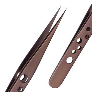 Pince à épiler pour cils Stahlmann Pro, professionnelle, de haute qualité, avec logo personnalisé, en acier inoxydable, lisse, dentelée, fine, durable, prise en main parfaite - Product Image 2