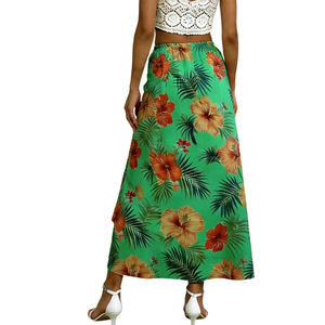 Vestido Maxi de Playa para Mujer, Estilo Hawaiano, con Bordado Floral Tropical, Cintura Natural, para Otoño, Vacaciones en la Isla, Estilo Hip Hop, Fluido, Estilo Aloha, 100% Algodón - Product Image 2