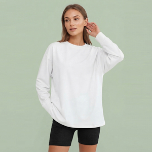 เสื้อยืดแขนยาวโอเวอร์ไซส์สำหรับผู้หญิง สไตล์สตรีทแวร์ ทรงหลวม คอกลม ใส่ได้ทุกวัน รุ่นใหม่ล่าสุด รับสั่งทำได้ - Product Image 1