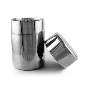 Recipiente de Hierro para Té, Plateado, con Doble Tapa Hermética, Ecológico, con Asa, Moderno, para Almacenamiento de Alimentos en la Cocina, Tarro para Granos de Café, Especias, Nueces, Azúcar - Product Image 1