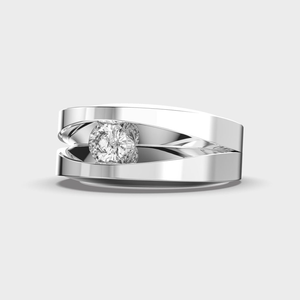 Anillo de Diamante Moissanite de Corte Redondo de Plata de Ley 925 de Lujo, Anillo de Pareja Unisex, Anillo de Compromiso Sencillo, Anillo de Boda - Product Image 3