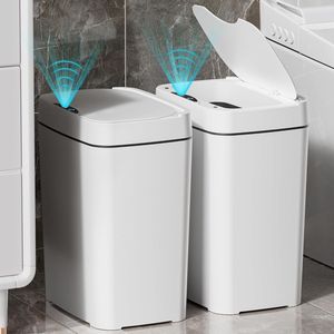 Set di 2 Pattumiere Automatiche da Bagno da 2,7 Galloni con Sensore di Movimento, Impermeabili, Piccole e Senza Contatto - Product Image 1