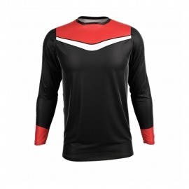 Maillot de motocross unisexe imprimé noir, rouge et gris, à séchage rapide, haute visibilité, polyester/nylon, manches longues, pour adultes - Product Image 2