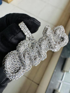 Colgante inicial de Hiphop 1.5in con S925 Iced VVS Moissanite Diamond Gold Plated Bling Rapper Name Pendant para fiestas - Product Image 4