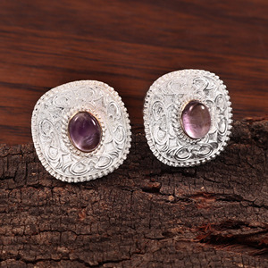 Gemelos de Amatista Natural para Hombre, de Lujo, de Latón con Piedra Púrpura, para Traje, Joyería de Boda, Regalo, Fiesta, Navidad, Set - Product Image 6