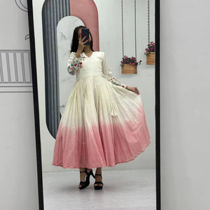 Top de fête de créateur traditionnel Garara Plazzo Dupatta robes tissu Sof coton travail fil lourd broderie - Product Image 1