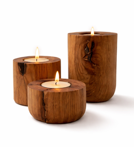 Élégant porte-bougie en bois pour mariage, fête, Ramadan, support de bougie artisanal rustique pour décoration de table à la maison - Product Image 2