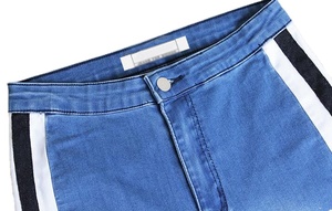 Women Hot Elastic High Waist Side <b>Striped</b> Denim Pants Trousers Jeans for Women Fashion Wear Pencil Fit Trousers - Product Image 3