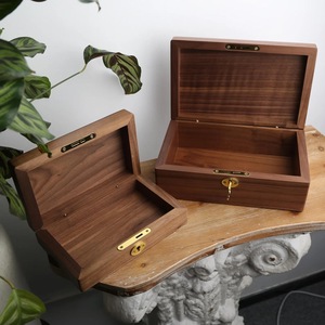 Eco-Friendly Rectangle <b>Wooden</b> <b>Box</b> for Jewelry Gift Storage-Soft Interior for Delicate Items Christmas Chinese New Year Tabletop - Product Image 5