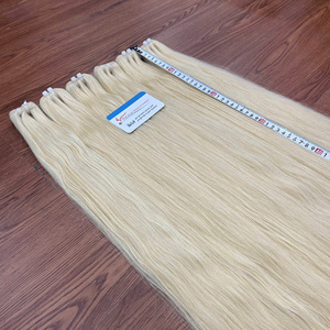 Extensions de cheveux vierges vietnamiens blonds 613 de qualité supérieure, mèches de cheveux en trame, texture douce et soyeuse, vente en gros - Product Image 3