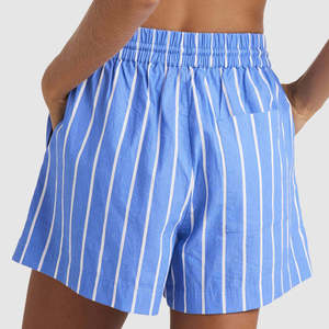 กางเกงขาสั้นลำลองเอวยางยืดผ้าเทอร์รี่ระบายอากาศสำหรับผู้หญิงใส่สบายในฤดูร้อน - Product Image 2