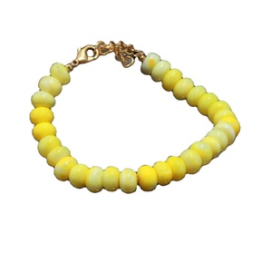 Peruvian Yellow Opal Smooth Rondelle <b>Beads</b> <b>Bracelet</b> 8 To 9mm Opal Beaded <b>Bracelet</b> Natural Opal Stone Jewelry For Women Best Rate - Product Image 3
