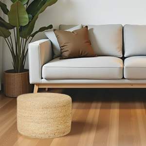 Poufs ronds en jute tissés à la main de qualité supérieure, prêts à l'exportation en gros - Product Image 1