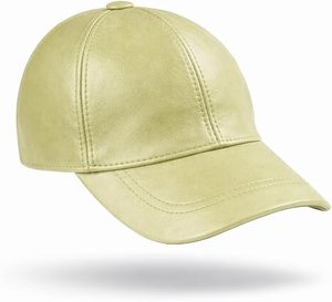 หมวกหนังแท้ทรงเรียบหรู สัมผัสนุ่ม 6 แผง แบบ Dad Hat สายรัดโลหะปรับได้ตามสั่ง - Product Image 1