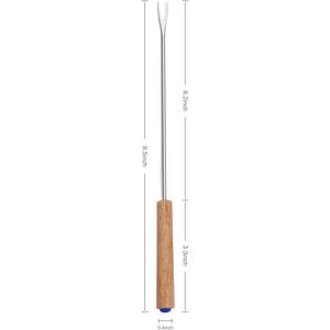 Set di 12 Forchette per Fonduta in Acciaio Inox da 24 cm, Spiedini per Fonduta al Formaggio con Manico in Legno Resistente al Calore per Choc Smores - Product Image 4