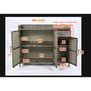 Armoire de rangement extérieure en rotin PE avec design multi-portes pour patio et jardin NEWSUN Brand Vietnam Made - Product Image 6