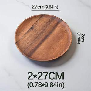 Assiettes de service rondes élégantes en bois, faites à la main, grain de bois naturel, pour la présentation des aliments, assiettes à dîner, grain de bois naturel, faites à la main - Product Image 6