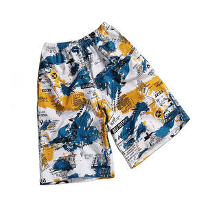 Men's Tropical Print Board Shorts Quick Dry High-Waisted <b>Elastic</b> Waist Casual Swimwear Pockets Front Logo Drawstring Closure - Product Image 3