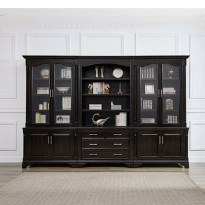 <span class=keywords><strong>Bibliothèque</strong></span> de luxe en bois massif, vitrine sur mesure, unité murale avec porte vitrée, <span class=keywords><strong>meuble</strong></span> de rangement, mobilier sur mesure OEM - Product Image 3