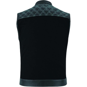 Custom Men's Genuine Leather Motorcycle Club Vest <b>Quilted</b> Biker Riding <b>Waistcoat</b> Premium Cowhide Leather Zip Vest - Product Image 2