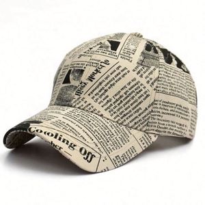 Gorras para Hombre y Mujer, Primavera Verano, Moda Retro, Gorra de Béisbol con Diseño de Periódico, Gorra Coreana para Deportes al Aire Libre, Protección Solar - Product Image 6
