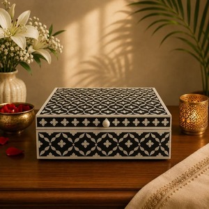 Vintage Bone Inlay <b>Box</b> Handmade Decorative Storage Container For Jewelry Trinkets Keepsakes And Traditional Home Decoration - Product Image 3