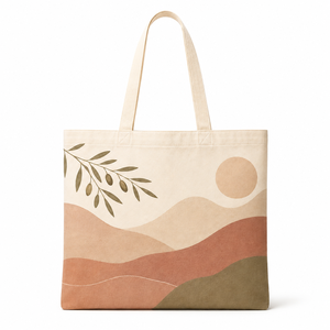 Cotton <b>Canvas</b> Beach Tote <b>Bag</b> with <b>Drawstring</b> Handle Reusable Shopping <b>Bag</b> for Grocery Travel & Daily Use - Product Image 1